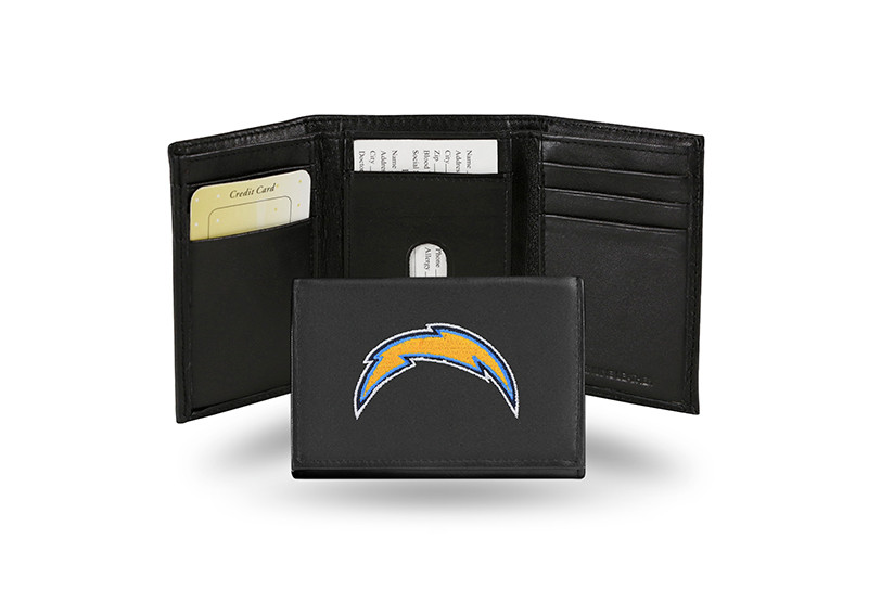 Los Angeles Chargers Wallet Trifold Leather Embroidered