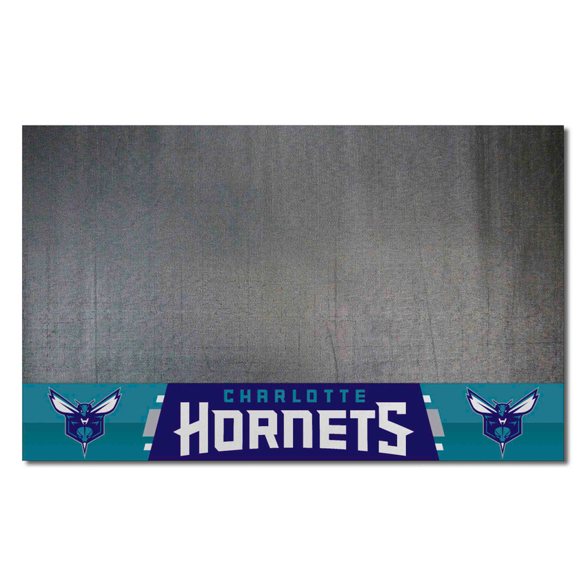 Charlotte Hornets Vinyl Grill Mat - 26in. x 42in. Hornet Partial Logo & Wordmark