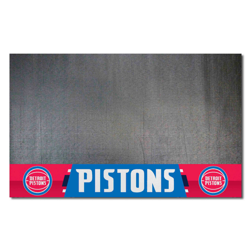 Detroit Pistons Pistons Vinyl Grill Mat - 26in. x 42in. Basketball with Wordmark Primary Logo