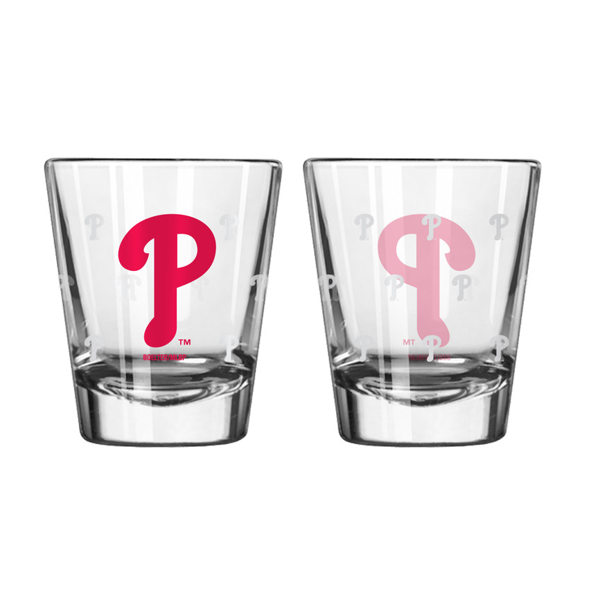 Philadelphia Phillies Shot Glass - 2 Pack Satin Etch