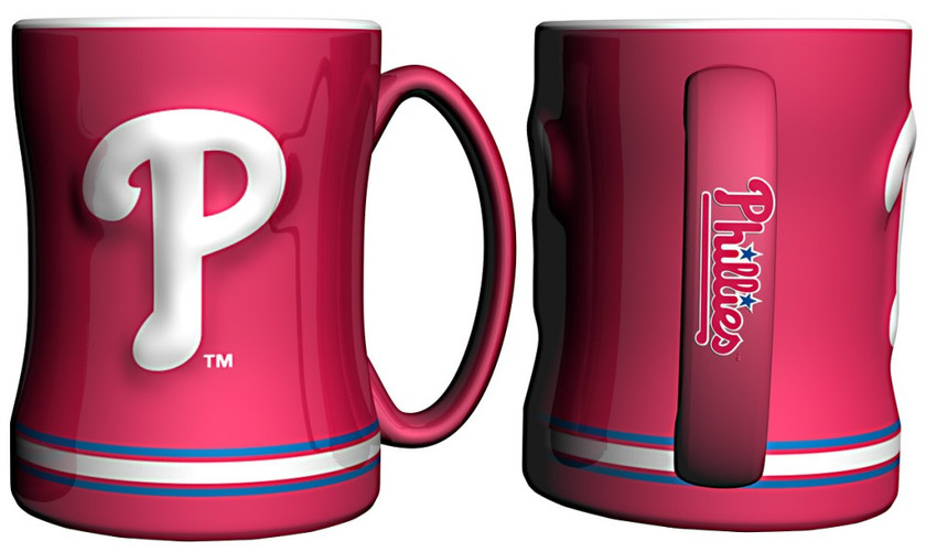 Philadelphia Phillies Coffee Mug - 14oz Sculpted Relief