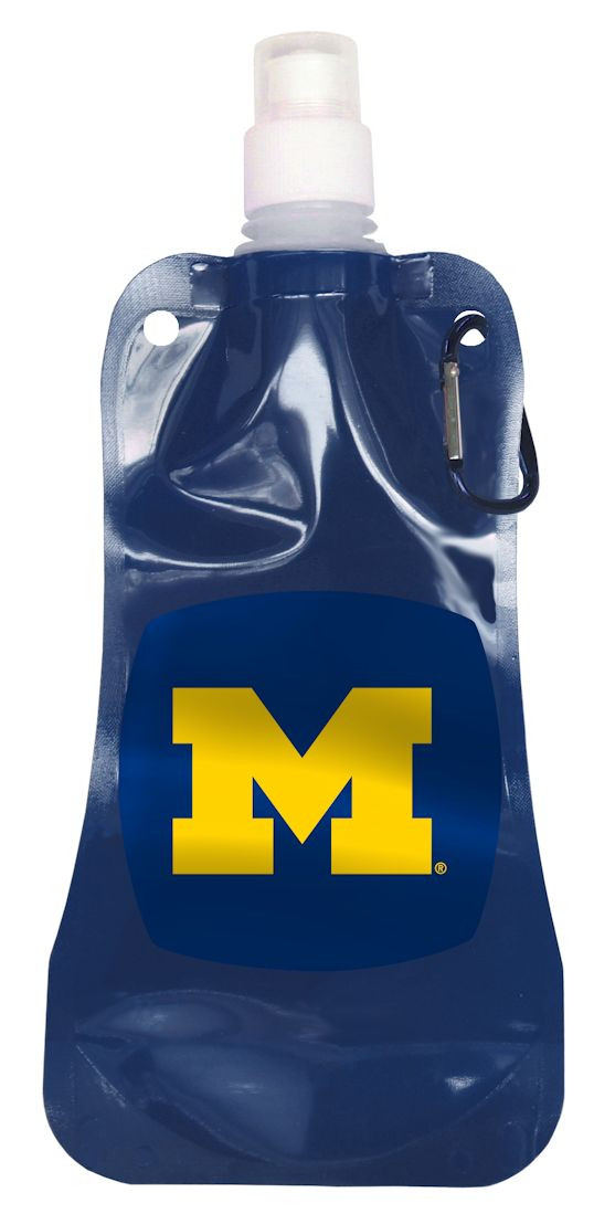 Michigan Wolverines 16 ounce Foldable Water Bottle