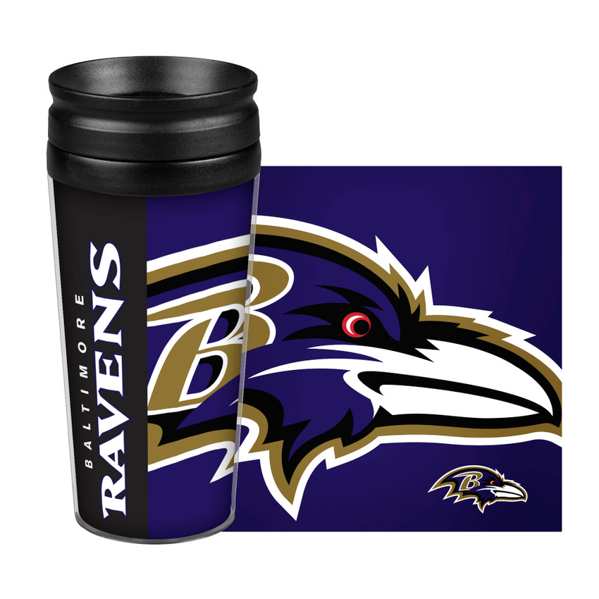 Baltimore Ravens Travel Mug 14oz Full Wrap Style Hype Design