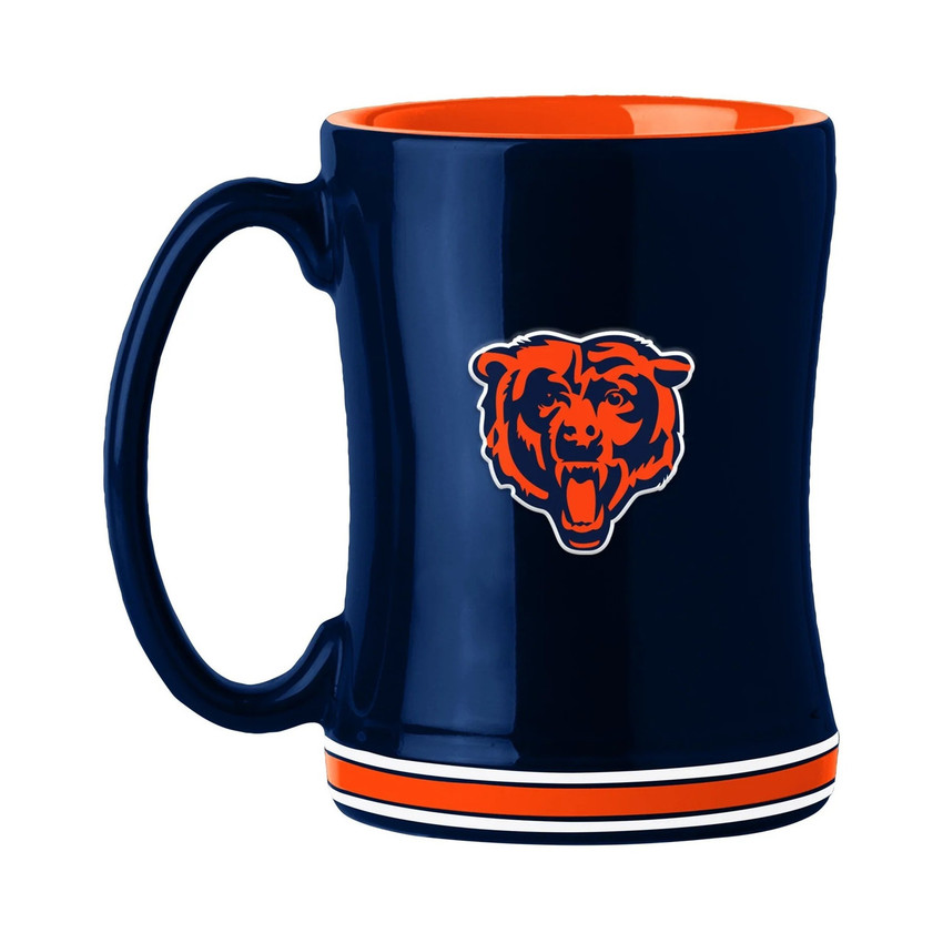 Chicago Bears Coffee Mug - 14oz Sculpted Relief - Blue