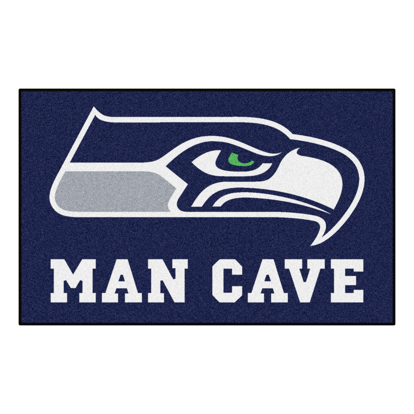 Seattle Seahawks Man Cave UltiMat Seahawk Primary Logo Blue