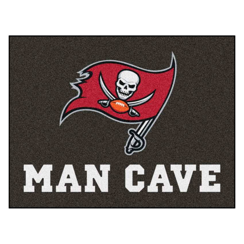 Tampa Bay Buccaneers Man Cave All-Star Pirate Flag Primary Logo Gray