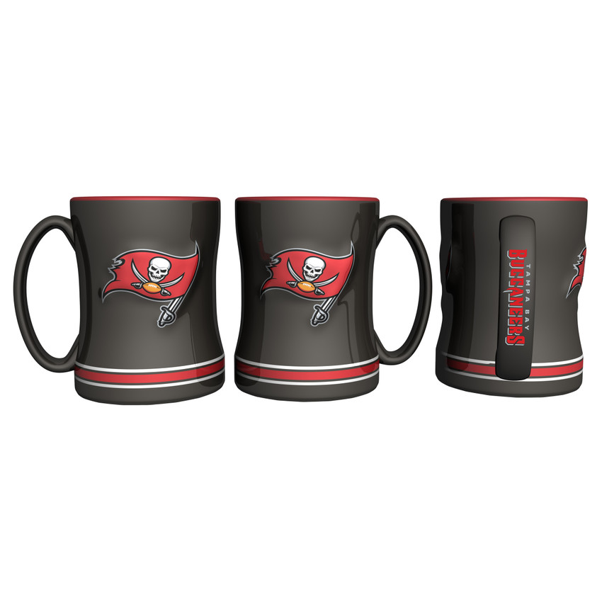 Tampa Bay Buccaneers Coffee Mug - 14oz Sculpted Relief - New Logo