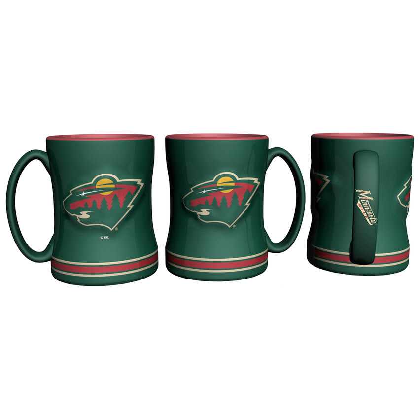 Minnesota Wild Coffee Mug 14oz Sculpted Relief