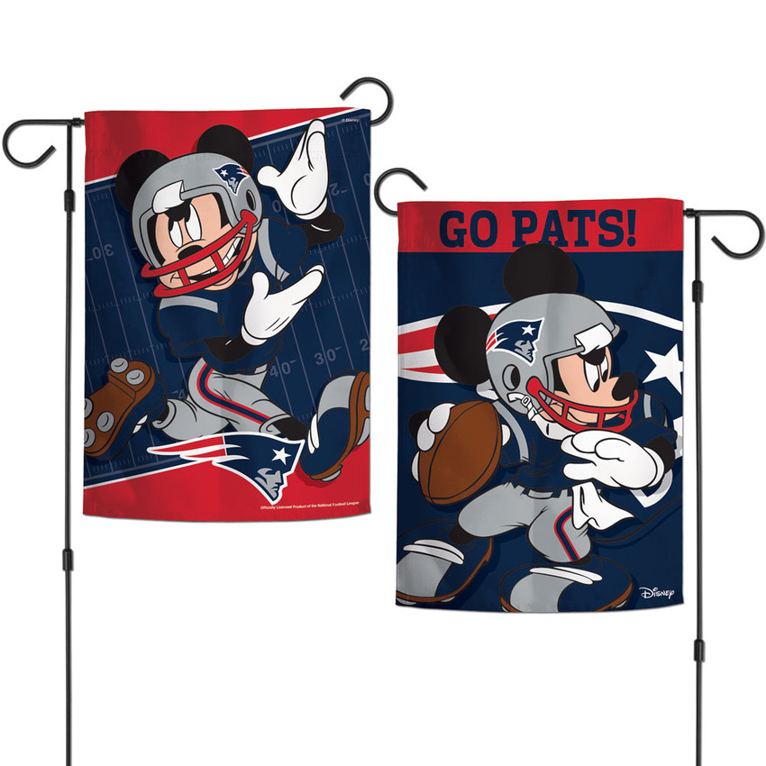 New England Patriots Flag 12x18 Garden Style 2 Sided Disney