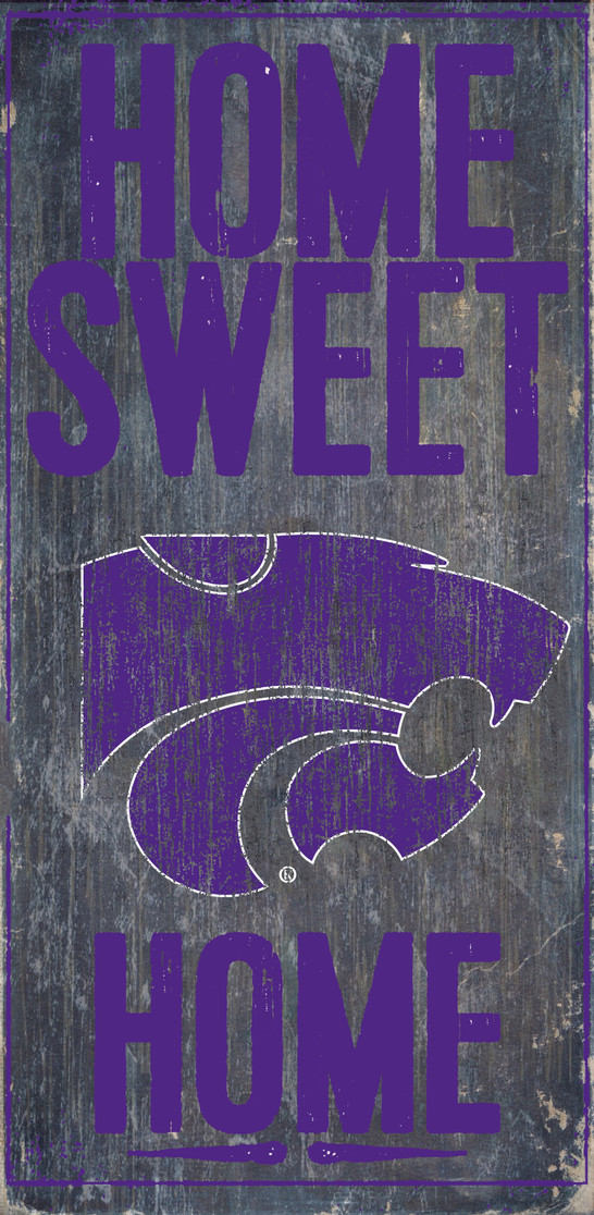 Kansas State Wildcats Wood Sign - Home Sweet Home 6x12
