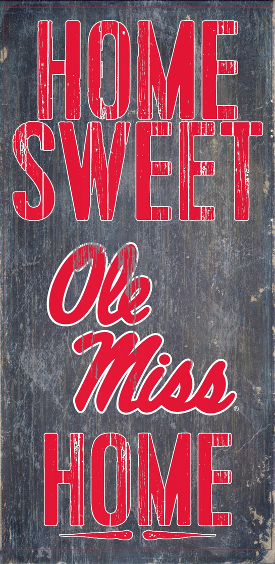 Mississippi Rebels Wood Sign - Home Sweet Home 6x12