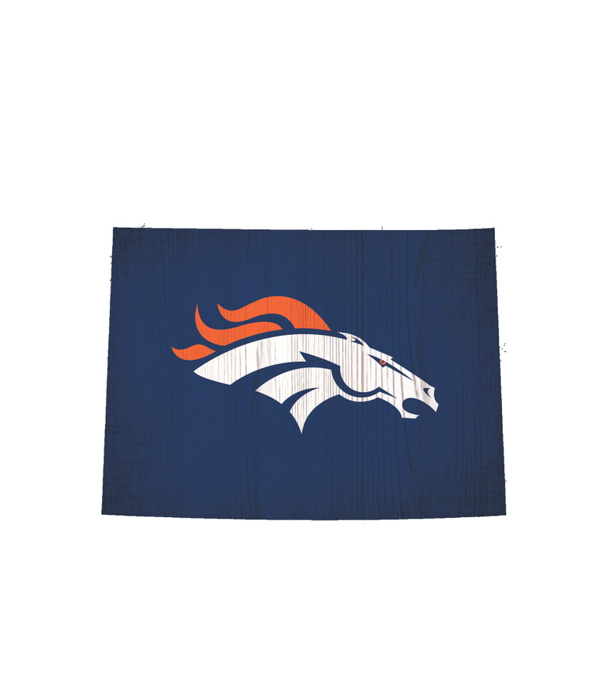 Denver Broncos Sign Wood Logo State Design