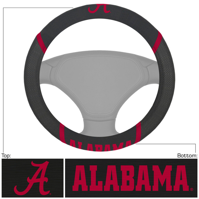 Alabama Crimson Tide Steering Wheel Cover Embroidered NCAA Auto Accessory