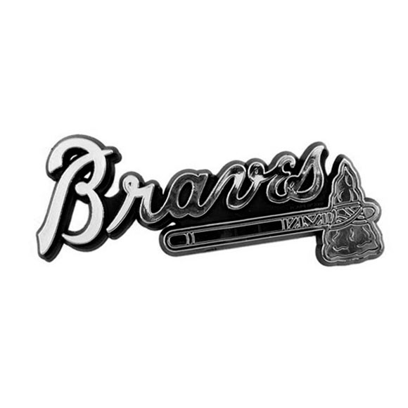 Atlanta Braves Molded Chrome Emblem "'Braves' & Tomahawk" Alternate Logo
