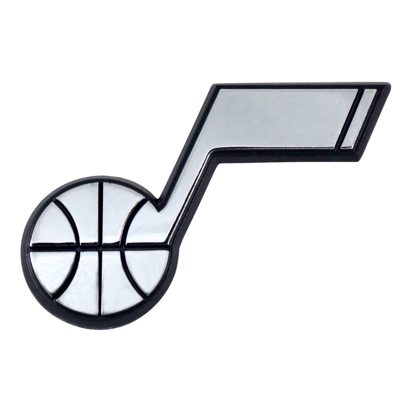 Utah Jazz 3D Chrome Metal Emblem Music Note Primary Logo