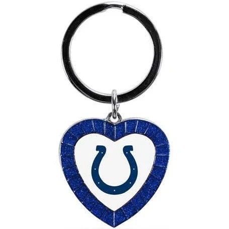 Indianapolis Colts Royal Rhinestone Heart Keychain
