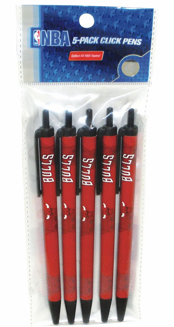 Chicago Bulls Click Pens 5 Pack