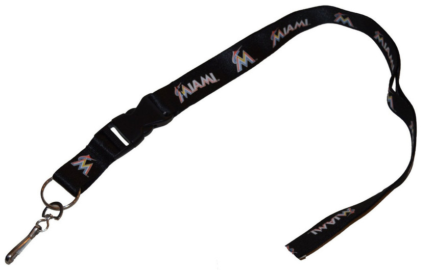 Miami Marlins Lanyard Keychain ID Holder MLB Fan Accessory - Breakaway with Key Ring
