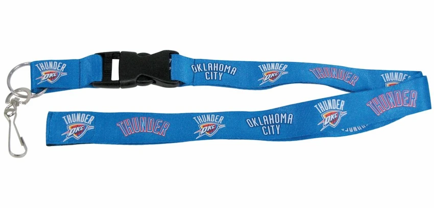 Oklahoma City Thunder Lanyard Keychain ID Holder NBA Fan Accessory - Breakaway with Key Ring