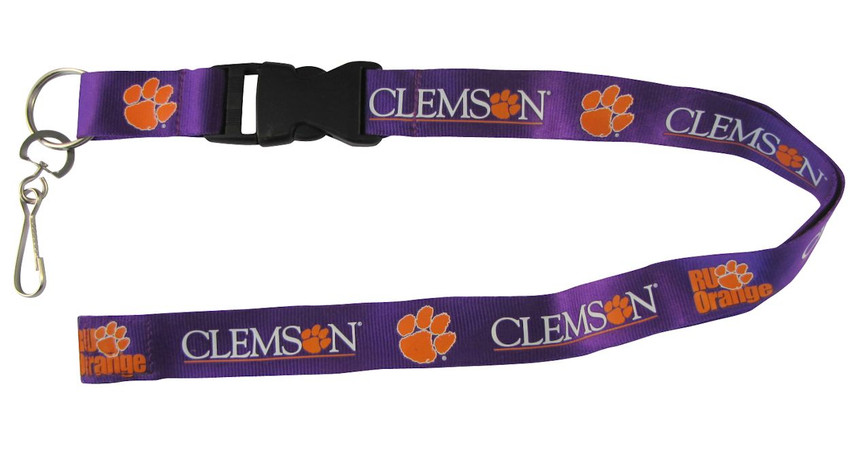 Clemson Tigers Lanyard Keychain ID Holder NCAA Fan Accessory - Breakaway with Key Ring
