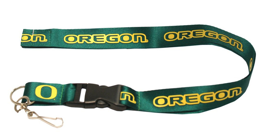 Oregon Ducks Lanyard Keychain ID Holder NCAA Fan Accessory - Breakaway with Key Ring