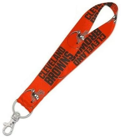 Cleveland Browns Lanyard Keychain ID Holder NFL Fan Accessory Wristlet Style Orange