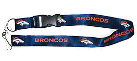 Denver Broncos Lanyard Keychain ID Holder NFL Fan Accessory Breakaway with Key Ring Style Navy Design