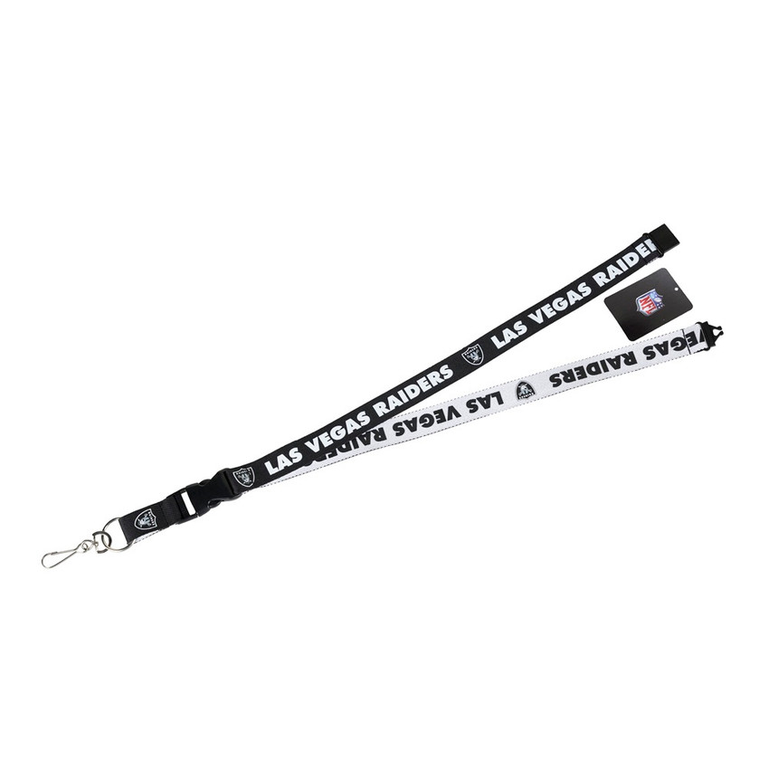 Las Vegas Raiders Lanyard Keychain ID Holder NFL Fan Accessory Two Tone Style Alternate