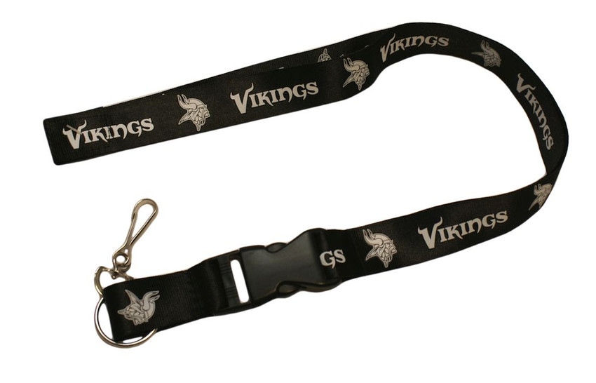 Minnesota Vikings Lanyard Keychain ID Holder NFL Fan Accessory - Breakaway with Key Ring - Blackout