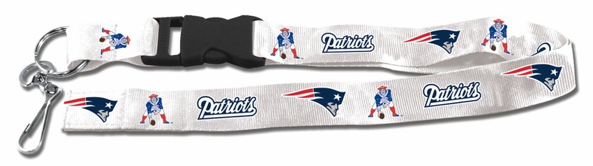 New England Patriots Lanyard Keychain ID Holder NFL Fan Accessory Breakaway with Key Ring Style Retro Style