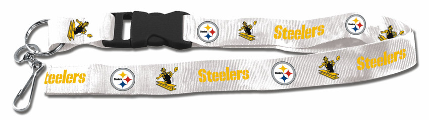 Pittsburgh Steelers Lanyard Keychain ID Holder NFL Fan Accessory - Breakaway with Key Ring - Retro Style