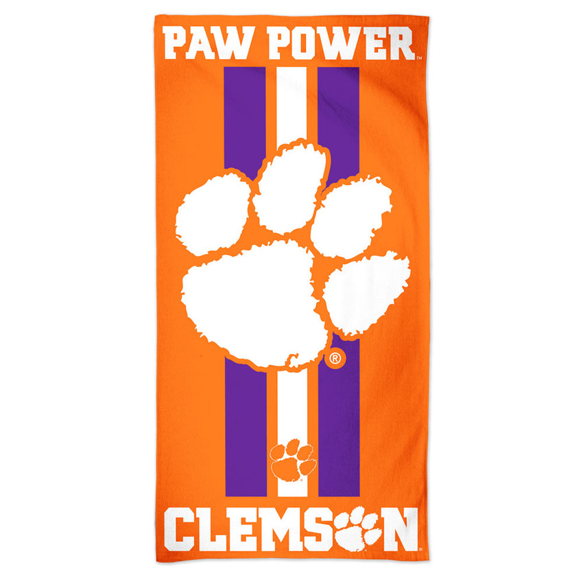 Clemson Tigers Beach Towel 30x60 NFL Fan Bath Towel Beach Style