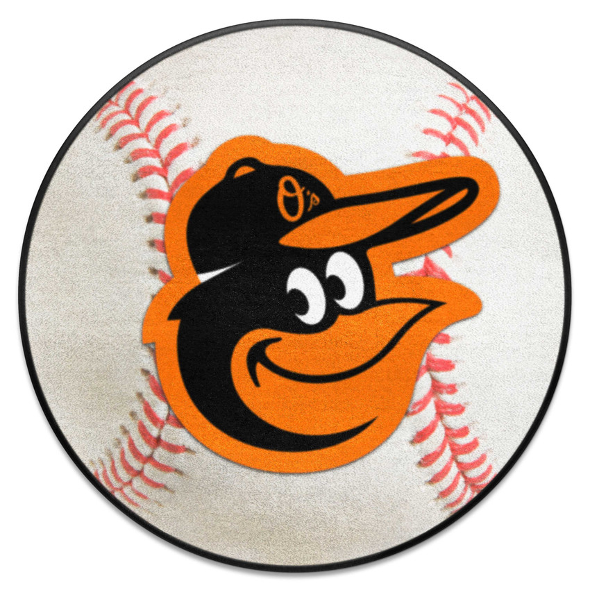 Baltimore Orioles Baseball Rug - 27in. Diameter Bird Head Primary Cap Logo