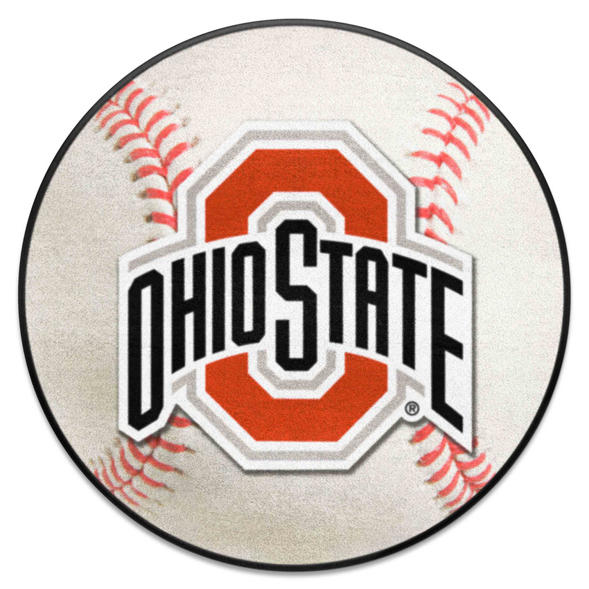 Ohio State Buckeyes Baseball Rug - 27in. Diameter A
