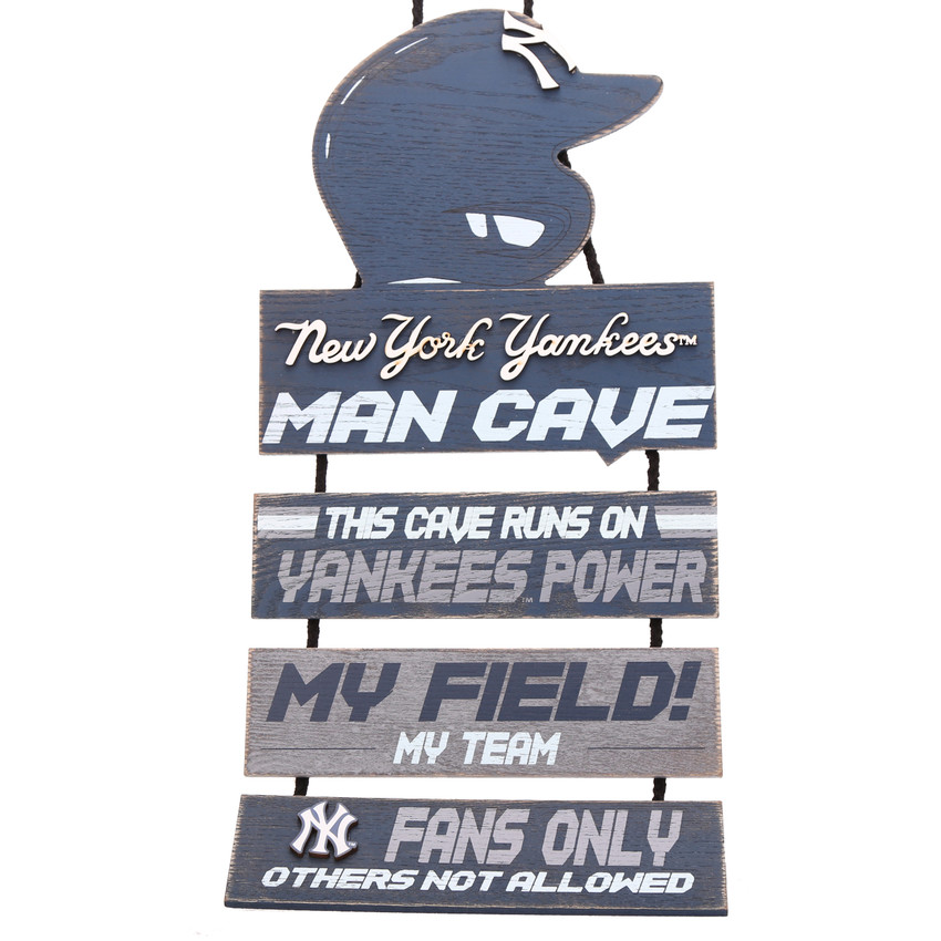 New York Yankees Man Cave Design Wood Sign