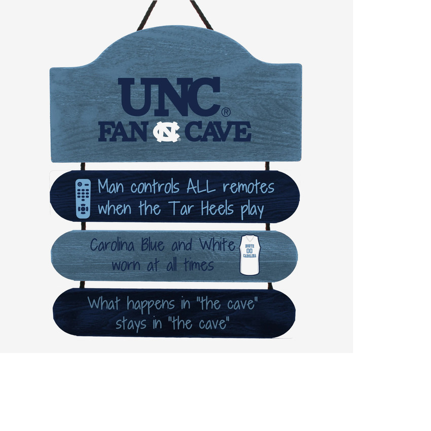 North Carolina Tar Heels Man Cave Design Wood Sign