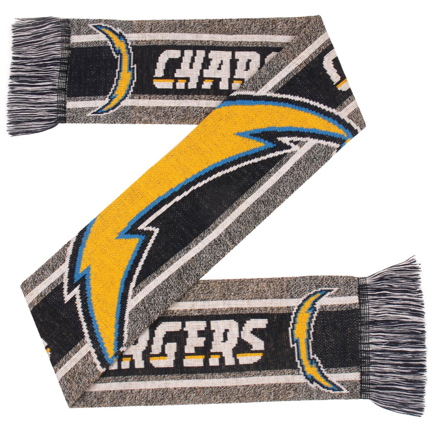 Los Angeles Chargers Scarf Big Logo Wordmark Gray