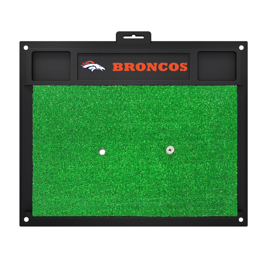 Denver Broncos Golf Hitting Mat Bronco Head Primary Logo and Wordmark Navy
