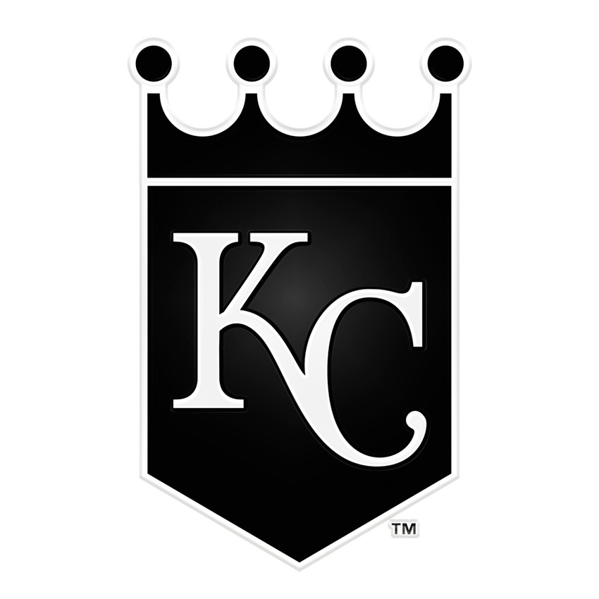 Kansas City Royals Molded Chrome Emblem "KC Banner" Primary Logo & "Royals" Wordmark
