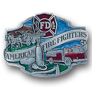 American Fire Fighters Enameled Belt Buckle