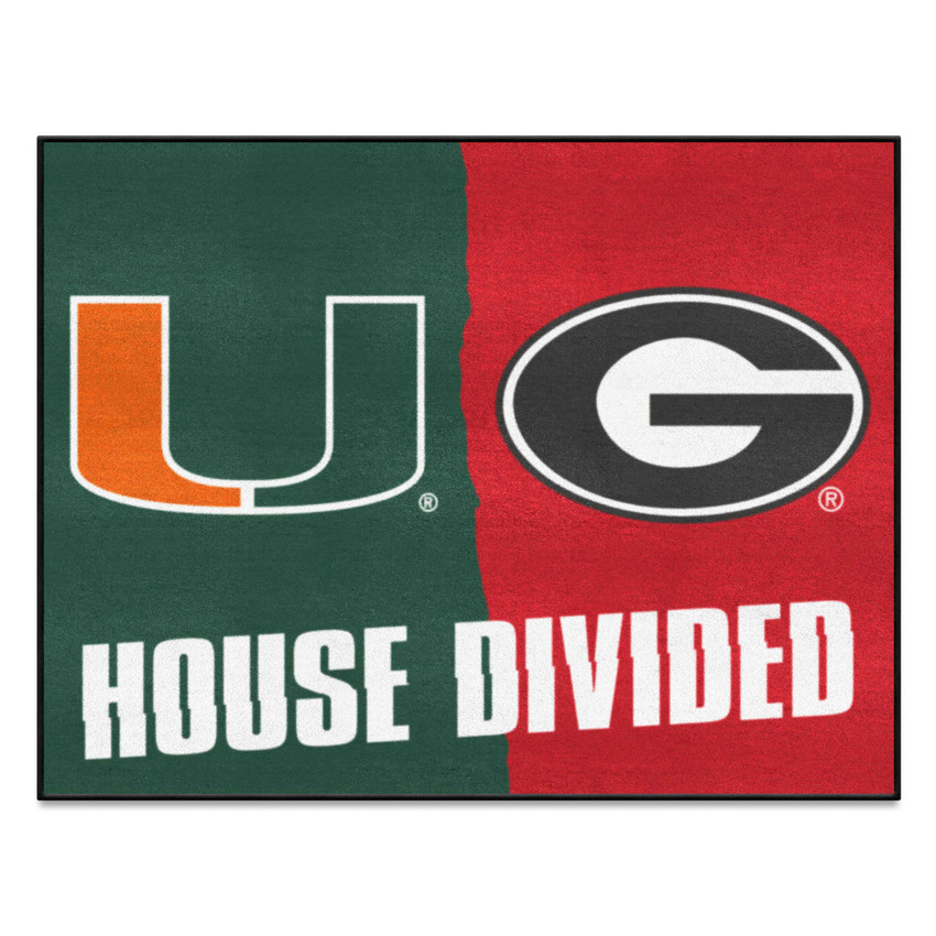 Miami / Georgia House Divided House Divided Rug - 34 in. x 42.5 in.