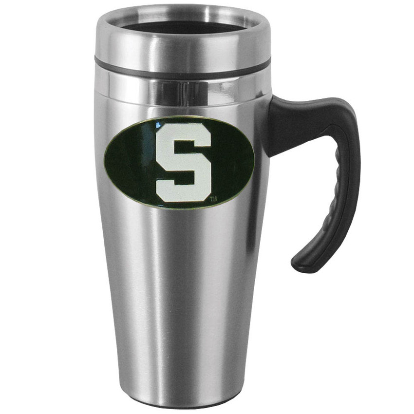 Michigan St. Spartans Steel Travel Mug w/Handle