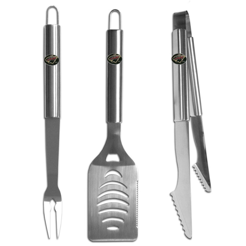 Minnesota Wild® 3 pc Stainless Steel BBQ Set