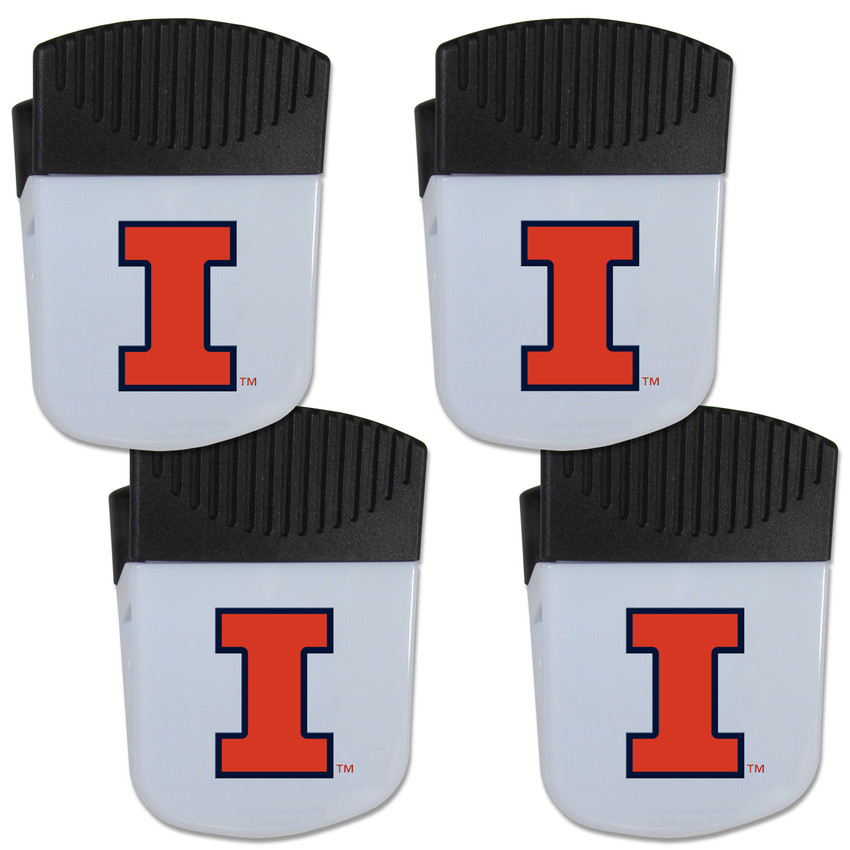 Illinois Fighting Illini Chip Clip Magnet with Bottle Opener, 4 pack