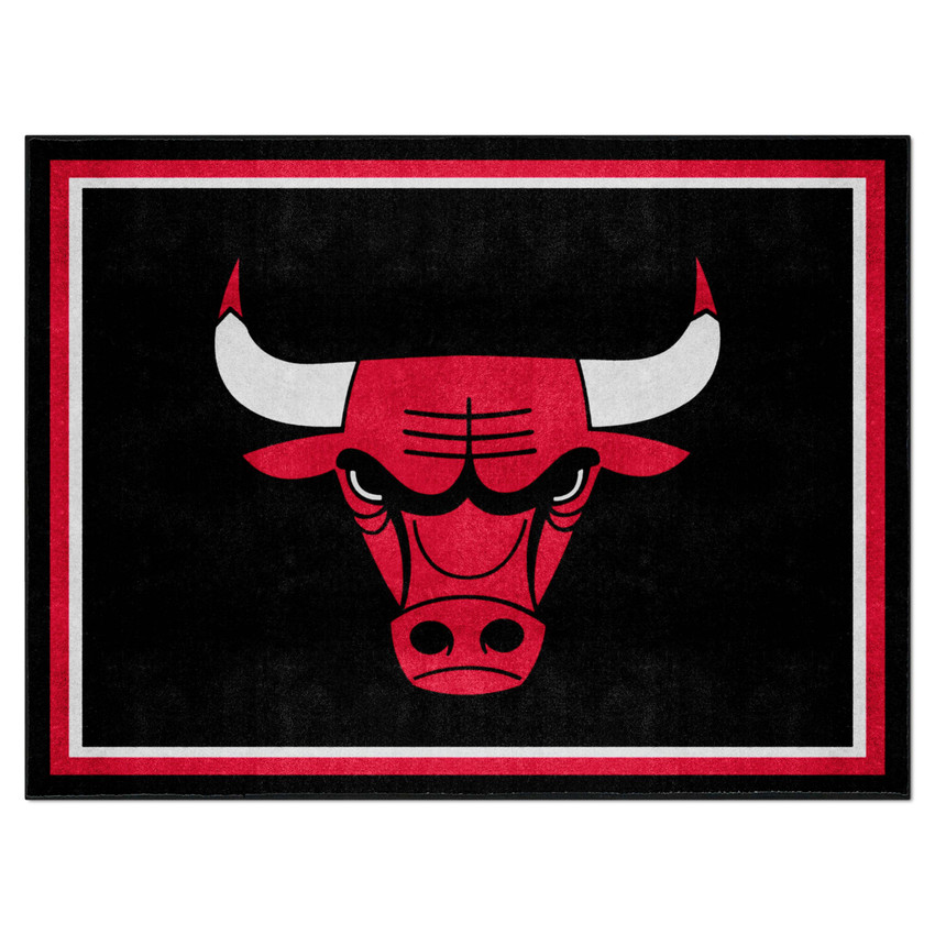 Chicago Bulls 8ft. x 10 ft. Plush Area Rug Bull Head Primary Logo