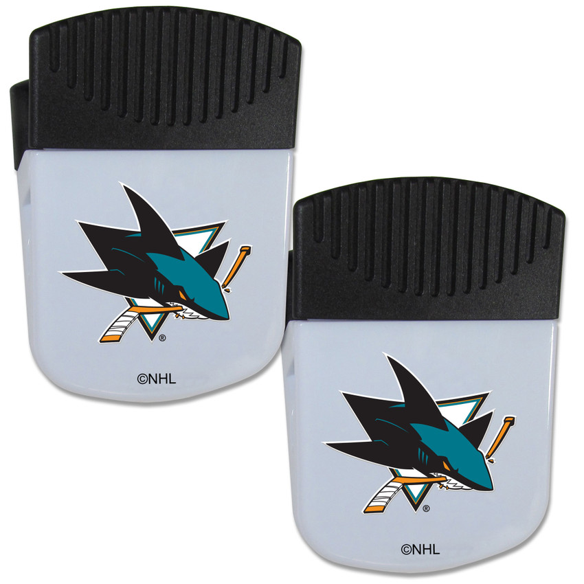 San Jose Sharks Chip Clip Magnet with Bottle Opener, 2 pack