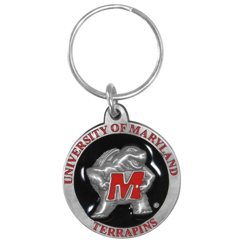 Maryland Terrapins Carved Metal Key Chain