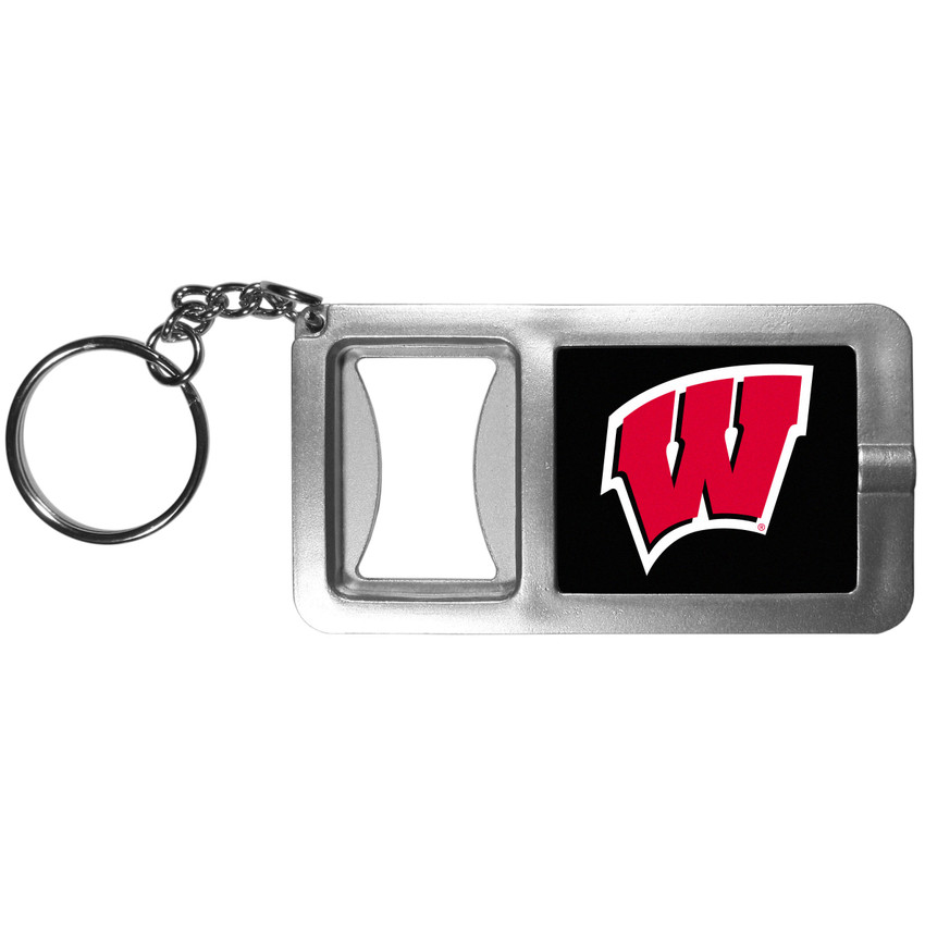 Wisconsin Badgers Flashlight Key Chain with Bottle Opener