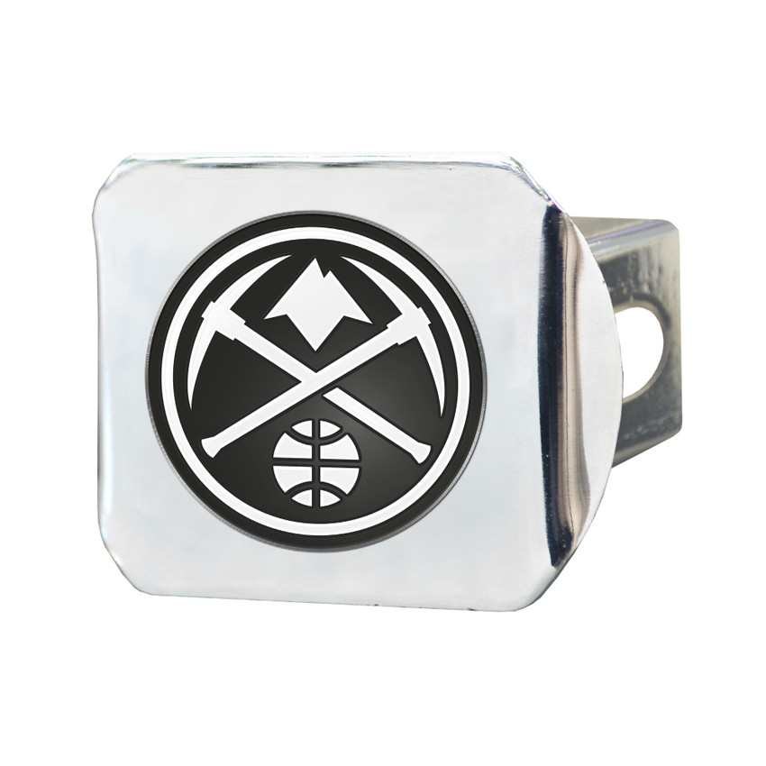 NBA - Denver Nuggets Hitch Cover - Chrome on Chrome 3.4"x4"