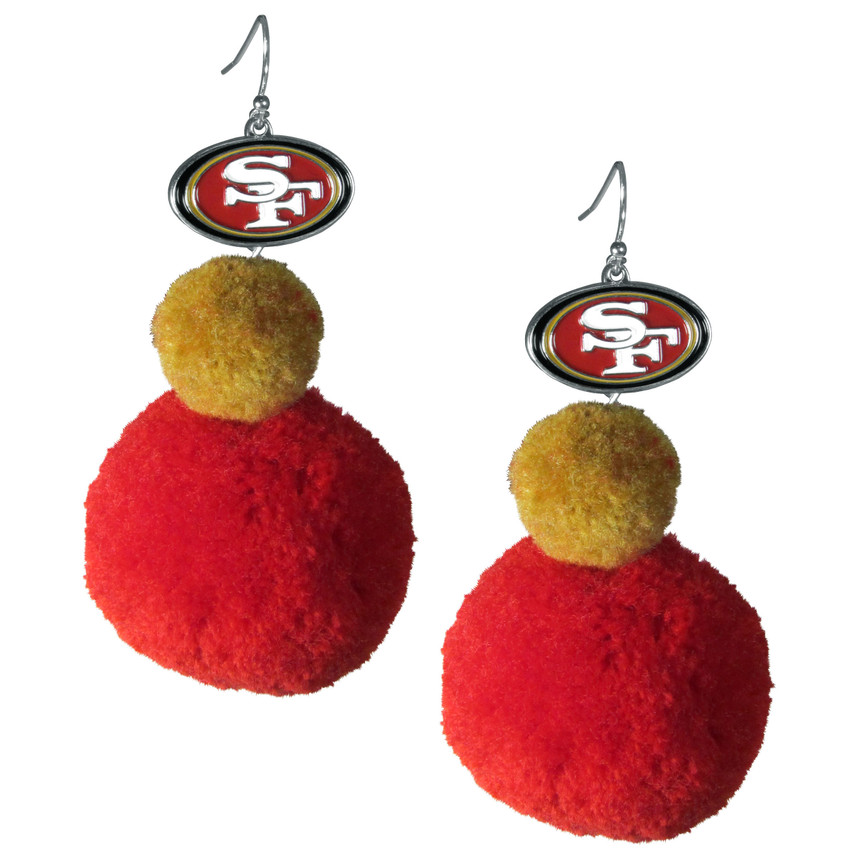 San Francisco 49ers Pom Pom Earrings